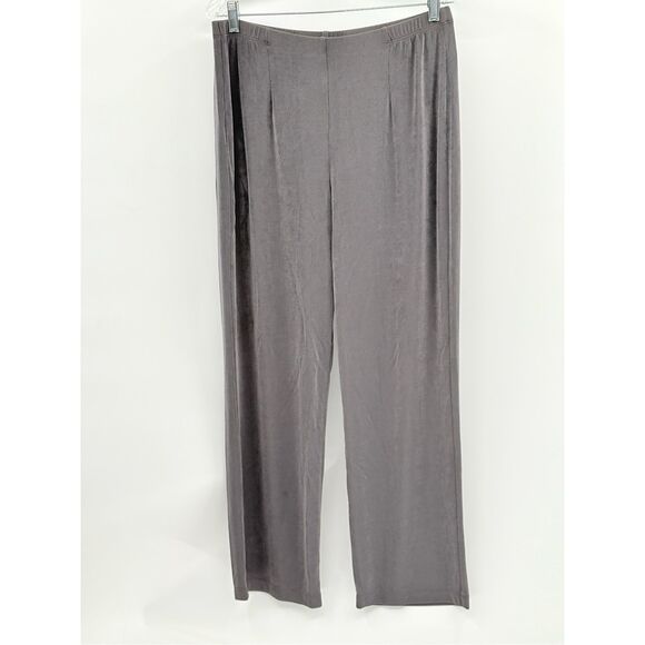 Chicos Traveler Pants Slinky Women Size 2 Large Gray Wide Leg Stretchy Pull On‎ - Picture 1 of 8